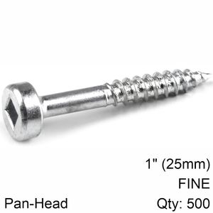 KREG Zinc Pocket Hole Screws 25mm 1.00' #6 Fine Thread Pan Head 500ct